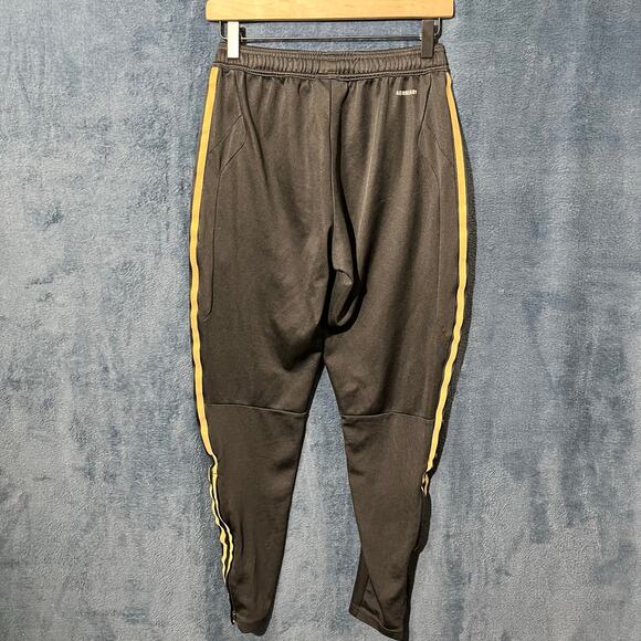 Adidas 3 Stripe Black Gold Track Joggers Climacool Pants Mens Size Small - Picture 4 of 6